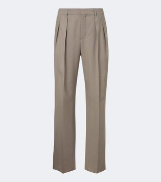 Saint Laurent Pleated wool and mohair straight pants
