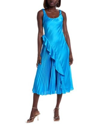 Monique Lhuillier Liv Satin Midi Dress