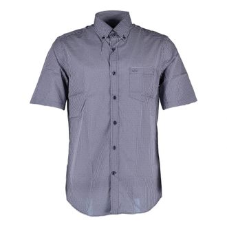 Paul & Shark Short-sleeved patterned cotton poplin shirt
