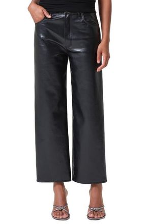A Gold E Ren High Waist Ankle Wide Leg Leather Blend Pants in Detox at Nordstrom, Size 27