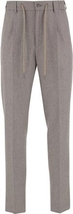Tagliatore Wollen Broek - Heren - Slim Fit Broeken - Grijs - L - Wol - Broeken