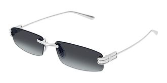 Balenciaga BB0488S 002 Mens Sunglasses Silver Size 57