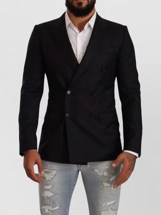 Dolce & Gabbana virgin wool dotted double-breasted blazer