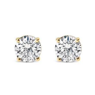 House of Brilliance 14K Gold 2.00 Cttw Lab Grown Diamond Solitaire Stud Earrings in Yellow at Nordstrom