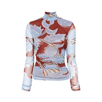 Diane Von F&uuml;rstenberg Tops, Dames, Veelkleurig, S, High Neck Mesh Top
