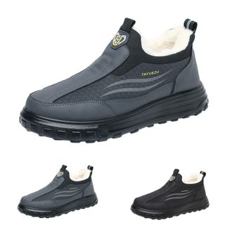 Generic Winter Snow Boots for Mens Size 6.5 Warm Fur Lined Slip On Loafers Plush Thick Comfortable Booties Outdoor Non-Slip Waterproof Boots Lightweight Hikin