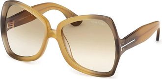 Tom Ford JERRY Brown Gradient Horn Ladies Sunglasses FT1222 41F 60