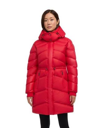 Pajar Saturn Mid-Length Quilted Puffer with Removable Hood in Current Red at Nordstrom, Size X-Large