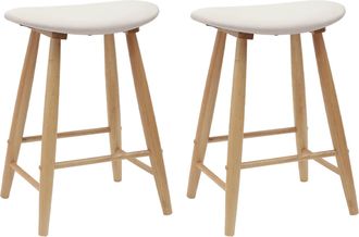 vidaXL Sillas De Comedor 2 Pcs Natural 46 X 37 X 63 Cm Vidaxl
