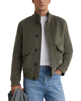 Reiss Hadley Short Wool-Blend Bomber Jacket