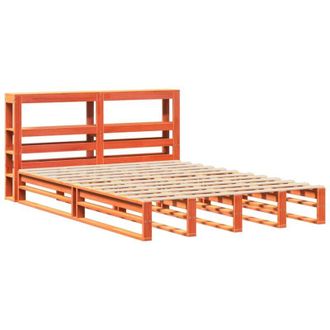 vidaXL Vidaxl - Cama Sin Colch&oacute;n Madera Maciza Pino Marr&oacute;n Cera 150x200 Cm