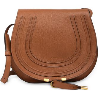 Chlo&eacute; Medium Marcie Leather Crossbody Bag in Tan at Nordstrom