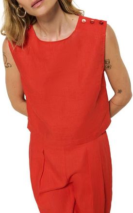 Nation Ltd Cara Sleeveless Linen Top in Aurora Red at Nordstrom, Size Xx-Large