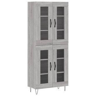 Berkfield Home Highboard Grey Sonoma 69.5x34x180 cm Engineered Wood