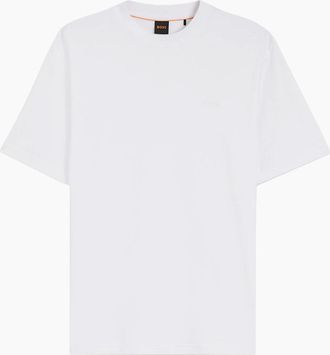 HUGO BOSS Mens Boss Te Interlock Relaxed Fit T-Shirt - White - Size: 42