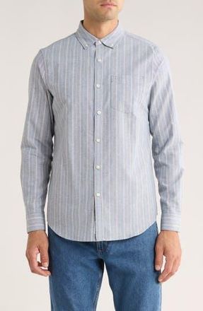 Original Penguin Oxford Stretch Half Zip Sweatshirt in Refelecting Pond at Nordstrom Rack, Size Xx-Large