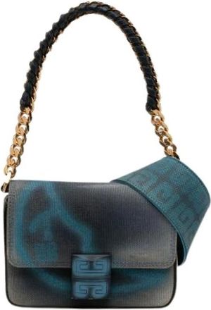 Givenchy Pre-owned Canvas Satchel - Dames - Vintage Schoudertas - Blauw - ONE Size - Leer - Vintage