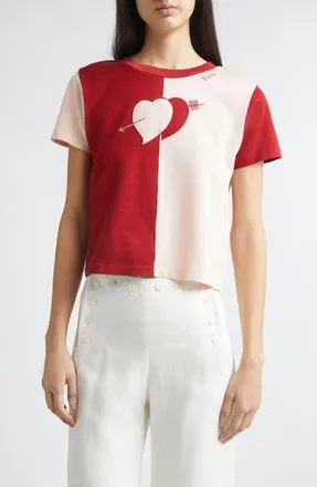 Bode Wonderland Colorblock T-Shirt in Red Pink at Nordstrom, Size X-Small