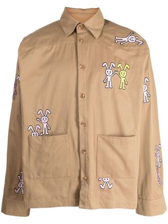 Natasha Zinko Camicia con ricamo - Marrone