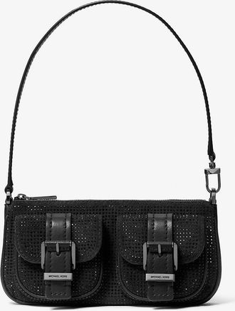 Michael Kors Zoe Small Embellished Suede Pochette