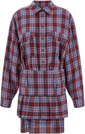 Vivienne Westwood Multicolour Shirt Collar Check Mini Dress