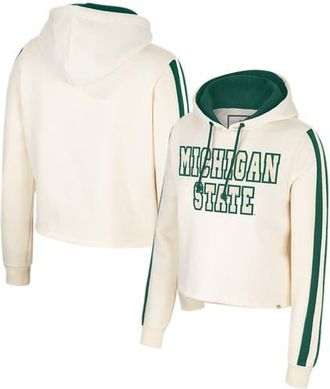 Colosseum Womens Colosseum Cream Michigan State Spartans Perfect Date Cropped Pullover Hoodie at Nordstrom, Size Xx-Large