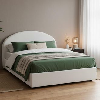 Talamo Italia Talamo Italia - Cama Matrimonial Giulia, Cama Contenedor Con Revestimiento De Tela, 100% Made In Italy, Apertura Frontal, Adecuado Para Colch&oacute;n Cm 160