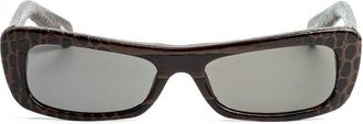 Jacquemus Rectangular Brown Frame Sunglasses With Textured Pattern