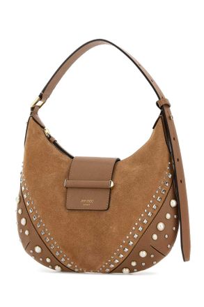 Jimmy Choo London Barhobosfru Toivshgo Toffeeivoryshinygold Calf Lamb Brass Abs Borse A Mano Bag