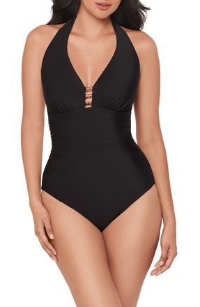 Miraclesuit Razzle Dazzle Theia One-Piece Swimsuit in Black at Nordstrom, Size 10