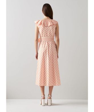 L.k. Bennett Womens Shenyu Dress, Multi - Pink Cotton - Size 10 UK