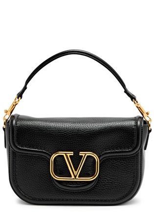 Valentino Garavani Alltime Vlogo Grained Leather Shoulder bag - Black - One Size
