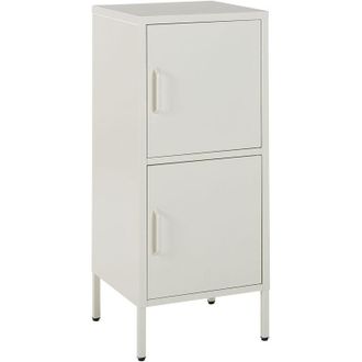 Beliani Beliani - Armario De Metal Blanco 40 X 40 Cm 2 Puertas 4 Estantes Almacenaje Oficina Huron