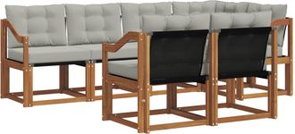 vidaXL Conjunto De Sof&aacute;s De Exterior 7 Uds. Gris Natural Y Claro Vidaxl