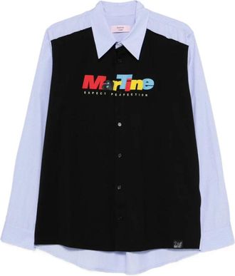 Martine Rose Striped Logo Polo Shirt - Heren - Casual Overhemden - Veelkleurig - M - Katoen - Overhemden