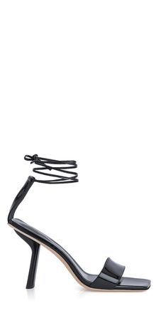by FAR Womens Devon Heels Patent Leather Sandal In Black