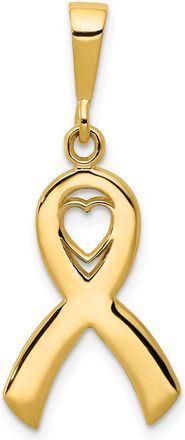 Diamond2Deal 14k Yellow Gold Heart In Awareness Pendant