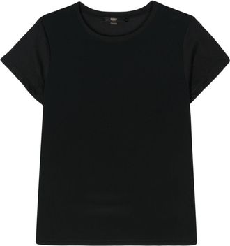 Seventy round-neck panelled T-shirt - women - Cotton/Silk/Acetate/Modal - S - Black