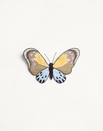 Valentino Garavani Spilla Valentino Flutterby In Velluto Uomo ORO/MULTICOLOR UNI
