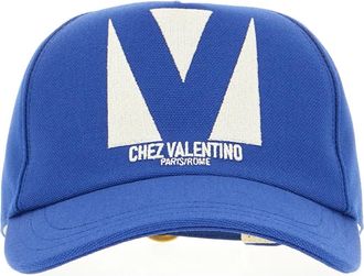 Valentino Garavani Cap - Heren - Petten - Blauw - 57 CM - Katoen - Accessoires