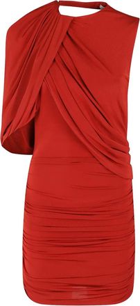 Magda Butrym Abito corto con dettaglio drappeggiato - Rosso
