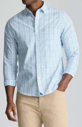 UNTUCKit Plaid CottonTek Performance Button-Up Shirt in Blue at Nordstrom, Size X-Large