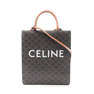 Celine Pre-owned Tote Bags, female, Brown, Size: ONE SIZE Pre-owned Small Vertical Cabas Triomphe Coated Canvas 2way Tote Bag