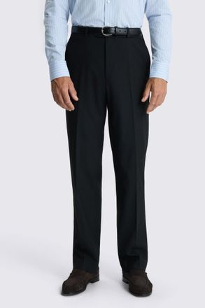 Moss Relaxed Fit Black Flannel Trousers