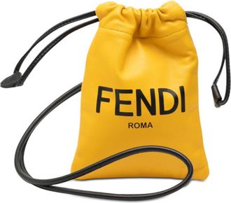 Fendi Yellow Leather Pouch (Pre-Owned)