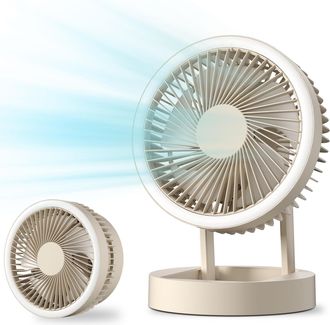 OEM Ventilador De Pedestal Oscilante Plegable Con 3 Velocidades, Gancho, Luz Nocturna Y Luz Sos (bater&iacute;a Recargable)