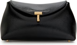 Toteme T-lock Mini Patent Leather Clutch - Black - One Size