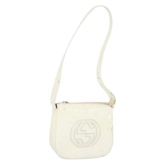 Gucci Pre-owned Vintage Crossbody Tas - Dames - Vintage Schoudertas - Wit - ONE Size - Leer - Vintage