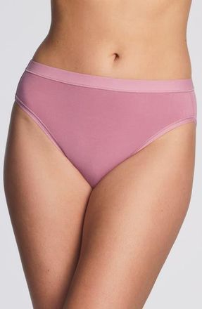 Wacoal Understated Cotton Blend High Leg Briefs in Lilac at Nordstrom, Size Xx-Large