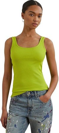 Lauren Ralph Lauren Stretch Cotton Tank Top Womens Clothing Lime Chartreuse : LG, Cotton/Elastane